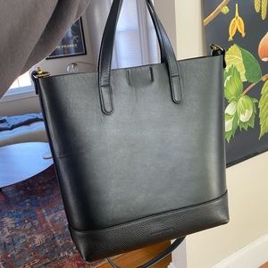 Black Leather Tote Bag